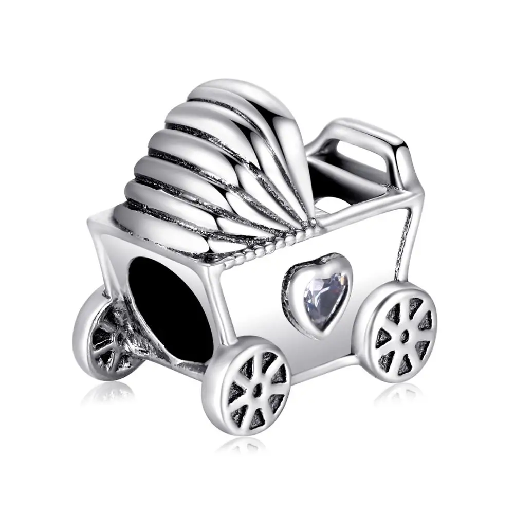 JewelryPalace Stroller 925 Sterling Silver Beads Charms Silver 925 Original Fit Bracelet Silver 925 original For Jewelry Making