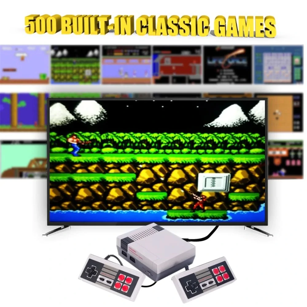 Rovtop HDMI/AV Мини ТВ портативная игровая консоль встроенные 620 игры 8 бит Ретро для 4K