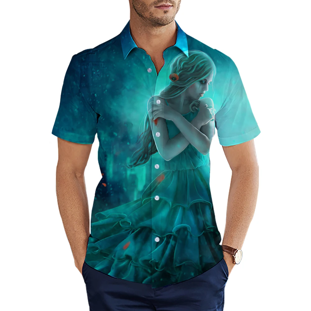 

Short Sleeve Summer Cardigan Mens T Shirts 3D Cartoon Printing Plus Size S To 4xL Harajuku Shirts 13 Patterns
