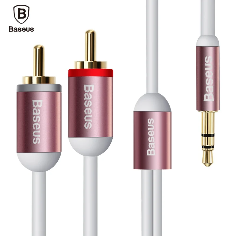Baseus Brand 1 5m Extension Audio Cable 3 5mm Male To 2 Rca Jack