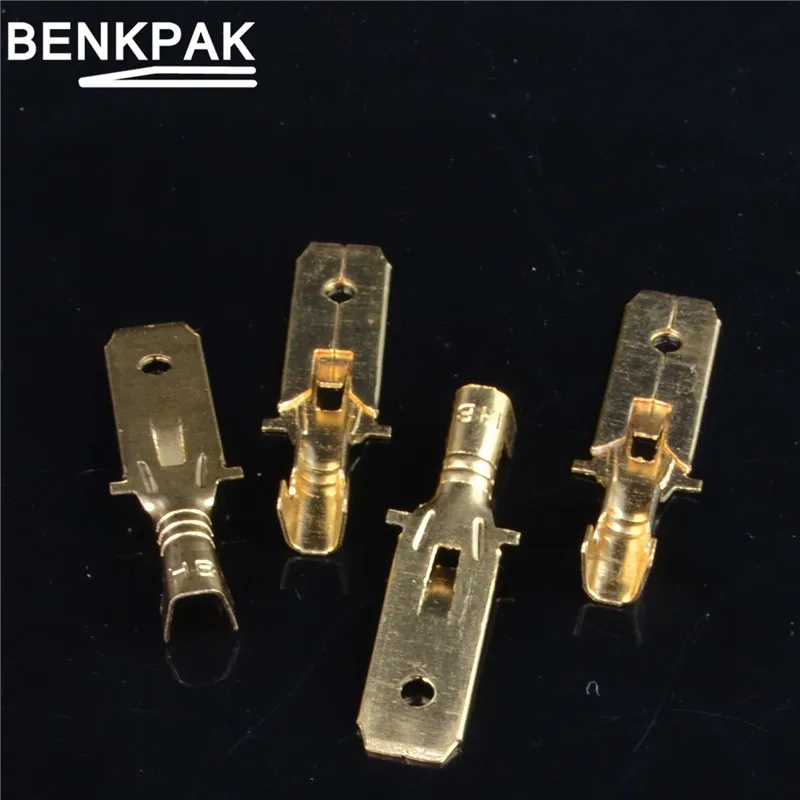 

20pcs 6.3mm Copper Male Wire Splice Crimp Terminal Connector