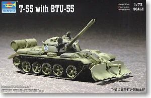 Trumpeter 1/72 scale tank models 07284 T-55 Medium Tank and BTU-55 Minesweeper Rolling | Игрушки и хобби