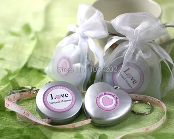 

2016 New Wedding Favors Love Beyond Measure Measuring Tape Keychain DHL Fedex Free Shipping