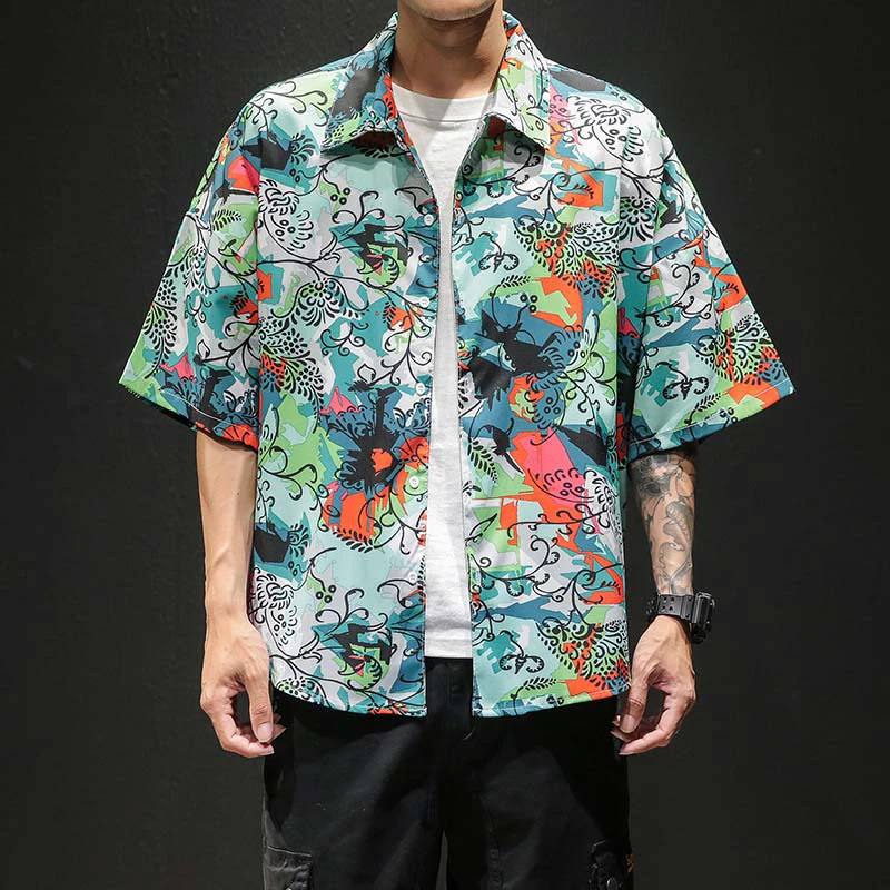 Мужская рубашка размера плюс 4XL 5XL с коротким рукавом, больше размера d, Летние Гавайские рубашки, винтажные пляжные рубашки с цветочным принтом, Гавайские рубашки XXXXXL