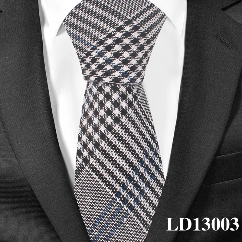Высокое качество Мода хлопок Галстуки для мужчин на заказ бренд плед узкие мужские s Галстуки для подарка шеи галстук-платок - Цвет: LD13003