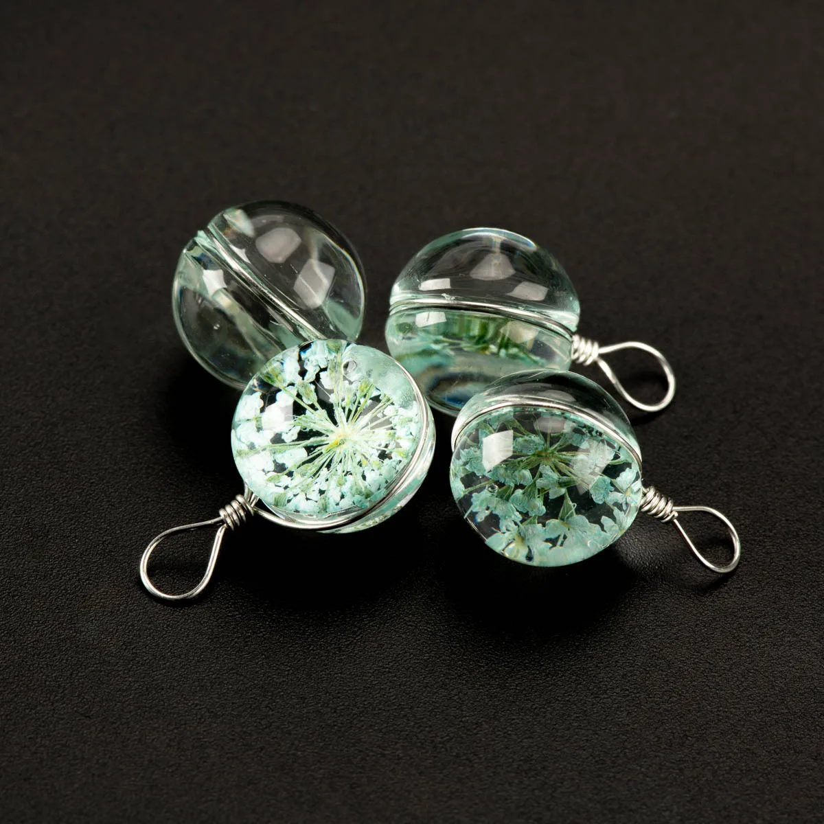 

Glass Ball And Flowers flower Natural Dried Flowers For DIY Earrings Bracelet Choker Necklace Jewelry Making Beads #IZ204
