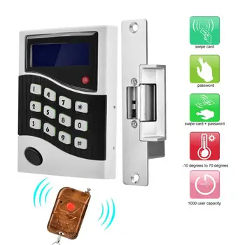 

010ID RFID Door Access Control System Kit With No Lock Remote Control Exit Button 10 Keyfobs