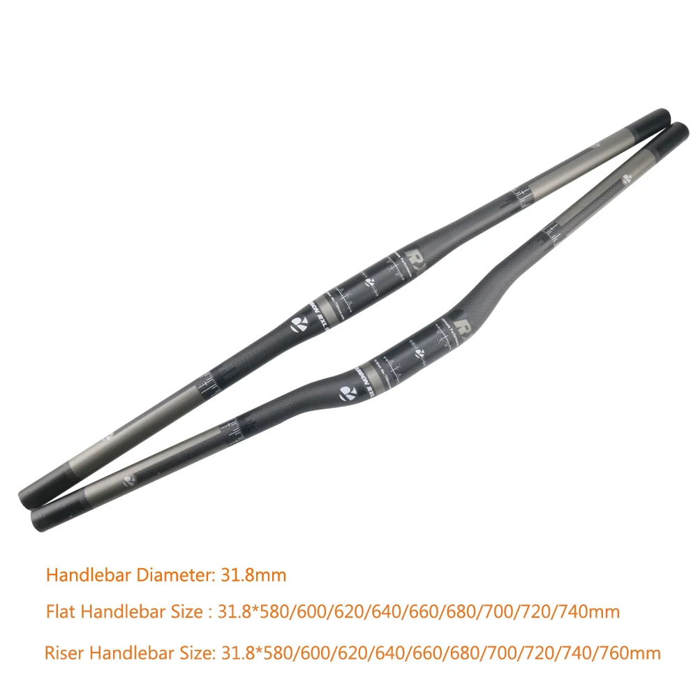 Carbon 3K Mountain Bike Handlebar Riser//Flat Bar MTB Bicycle Handlebar 31.8mm