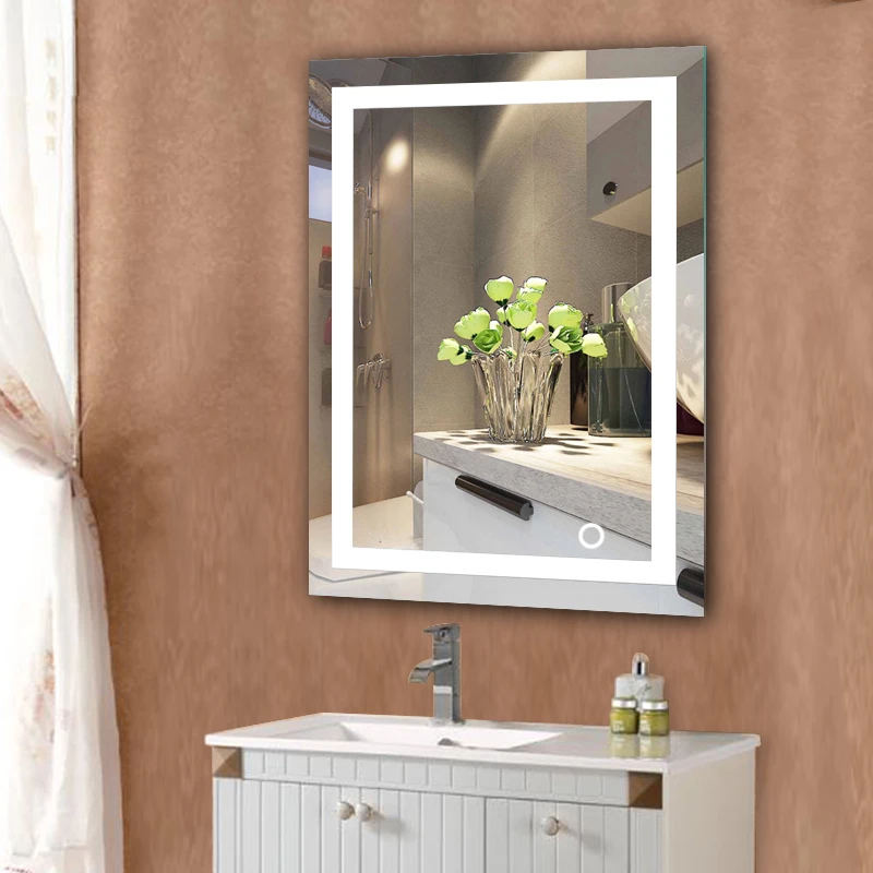 Led Home Bathroom Mirror Wall Mount Makeup Mirror Lighted Rectangular W Touch Button Bathroom Decor Mirror Hwc Makeup Mirrors Aliexpress