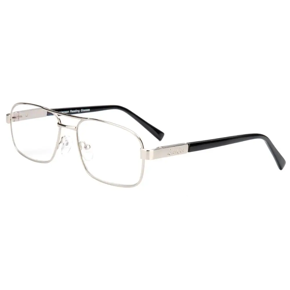 Liansan Винтаж Ретро сплава Анти-излучения очки Очки для чтения для женщин Для мужчин Брендовая Дизайнерская обувь дальнозоркость дальнозоркостью l7299 - Цвет оправы: Silver