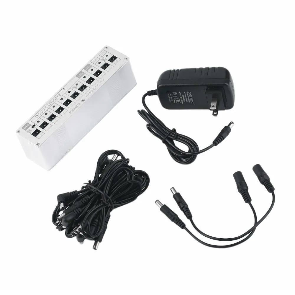 

TSAI Practical 10 Isolated Output DC 9V 12V 18V Guitar Pedal Effect Power Supply Adapter Aluminum Alloy Guitar Accessories