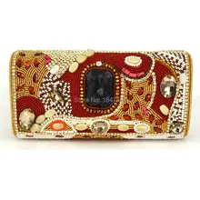 Mode Indien Kristall Perlen Clutch Abendtasche Korallen Farbe Diamant Perle Frauen Abendtasche Prom dame Partei Handtaschen SC488