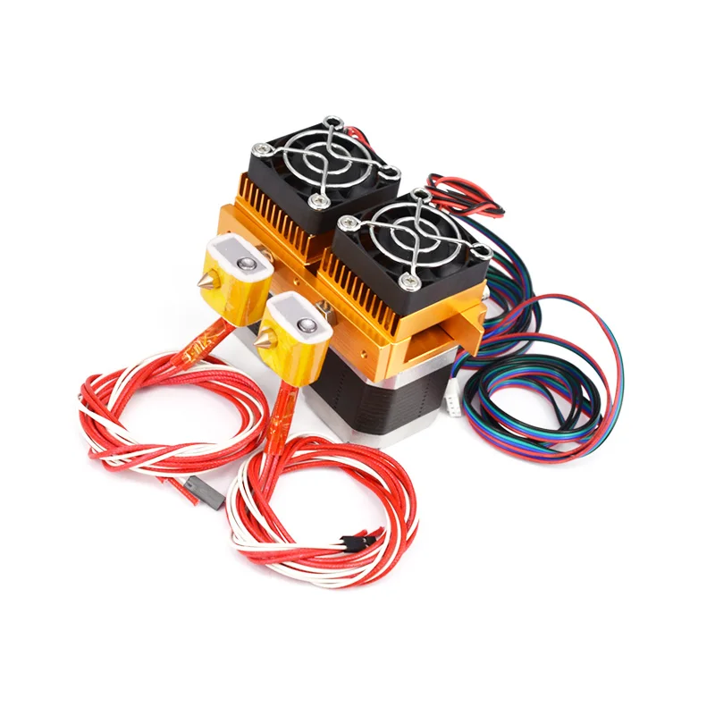 

12V 24V MK8 Extruder Double Head for 3D Printers with 0.2mm 0.3mm 0.4mm Nozzlz J-head Extrusion Motor Throat 3D Printer Parts