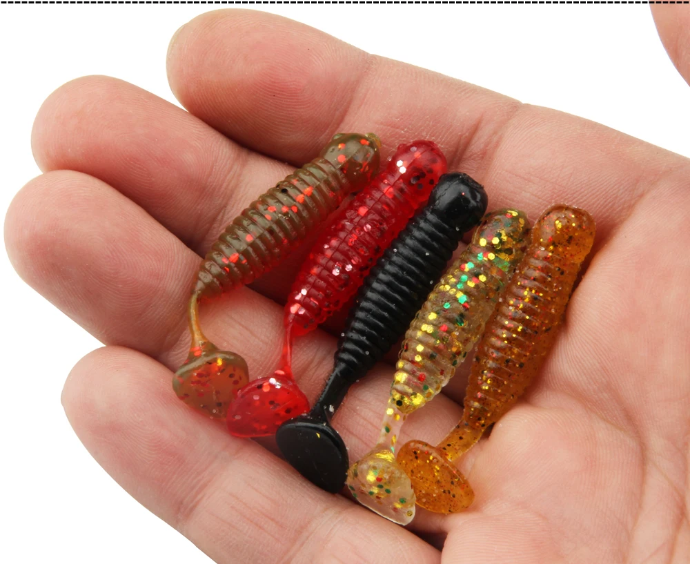 12pcsLot 5 Colors Mini Fish Soft Lure Fishing Bait 45mm 1.5g New Artificial Loach Swimbait Fishing Lures Ice Fly Fishing Tackle  (1)