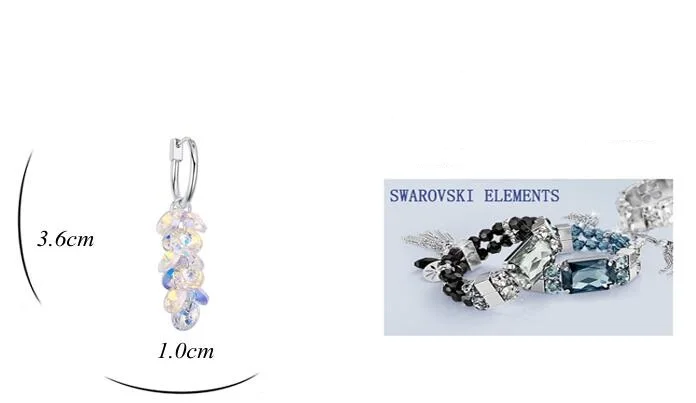 Labekaka Подлинная кристалл от Swarovski красивые махровые Подвески Подвеска мотаться женские серьги-подвески ювелирные украшения