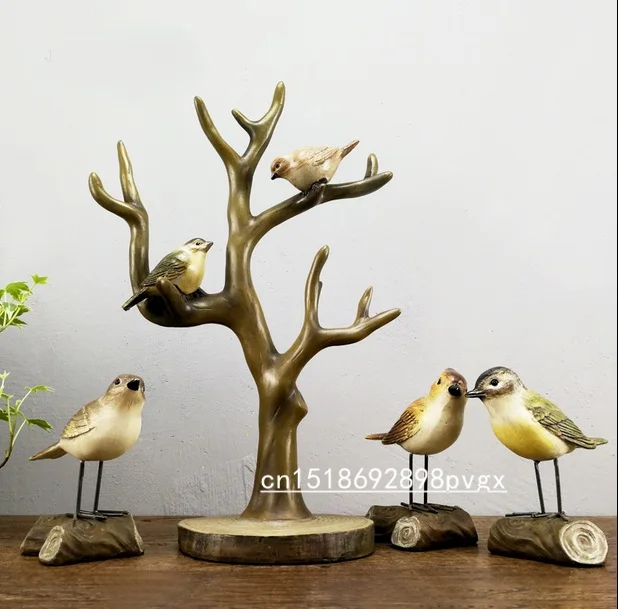 American Village Retro Branch Birds Decoration Tree Fork Jewelery Birds Decoration Tree Fork Jewelery