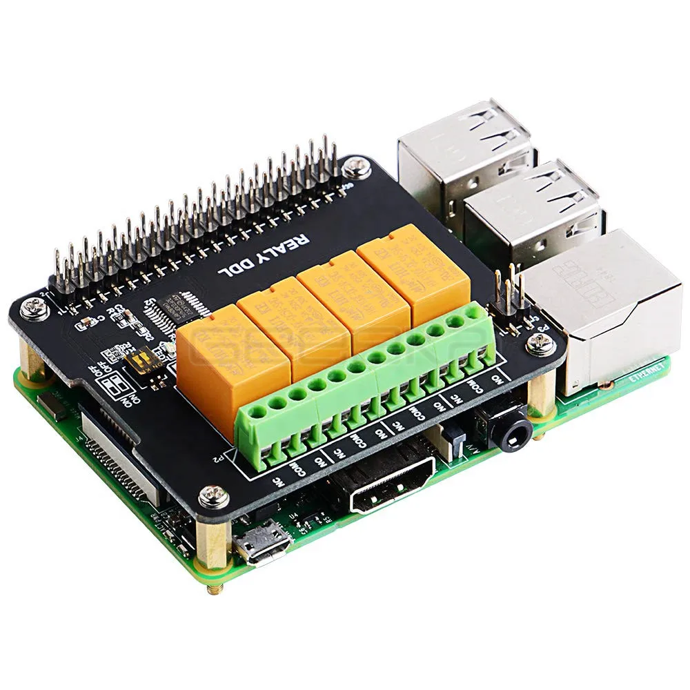 GeeekPi Original 4 Channel Relay Hat Board For Raspberry Pi 4B/ 3B+ (Plus) / 3B / 2B raspberry pi