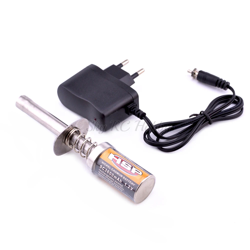RC Nitro 1.2 V 3600MAH RECHARGEABLE GLOW PLUG starter Igniter AC Charger for Gas Nitro Engine Power 110 18 RC Car (3)