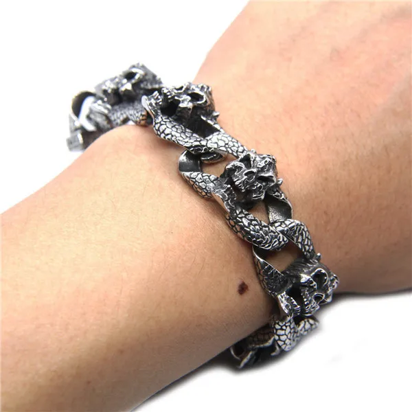 Crazy Skull браслет 316L из нержавеющей стали цепи лучшее качество стальной человек удовлетворить череп дьявола браслет