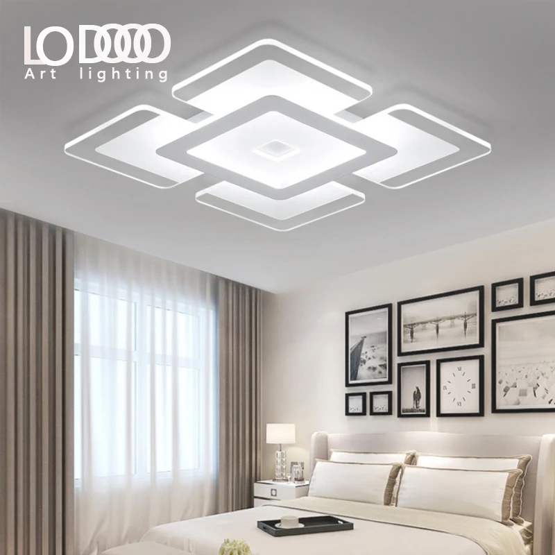 Remote control Surface Mounted Modern Led Ceiling Lights lamparas de techo Rectangle acrylic led Ceiling lights lamp fixtures