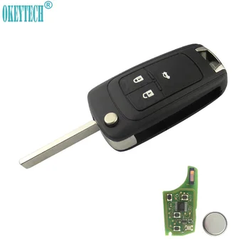 

OkeyTech 3 Buttons Folding Remote Flip Car Key For Opel Vauxhall Corsa Astra Vectra Zafira Omega Key Cover Wymiana 433MHz ID46