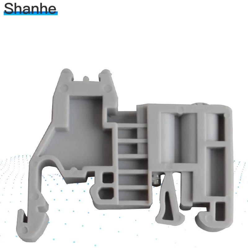 

35mm Din Rail Screw Fixed Terminal Block End Stopper Clamps Gray