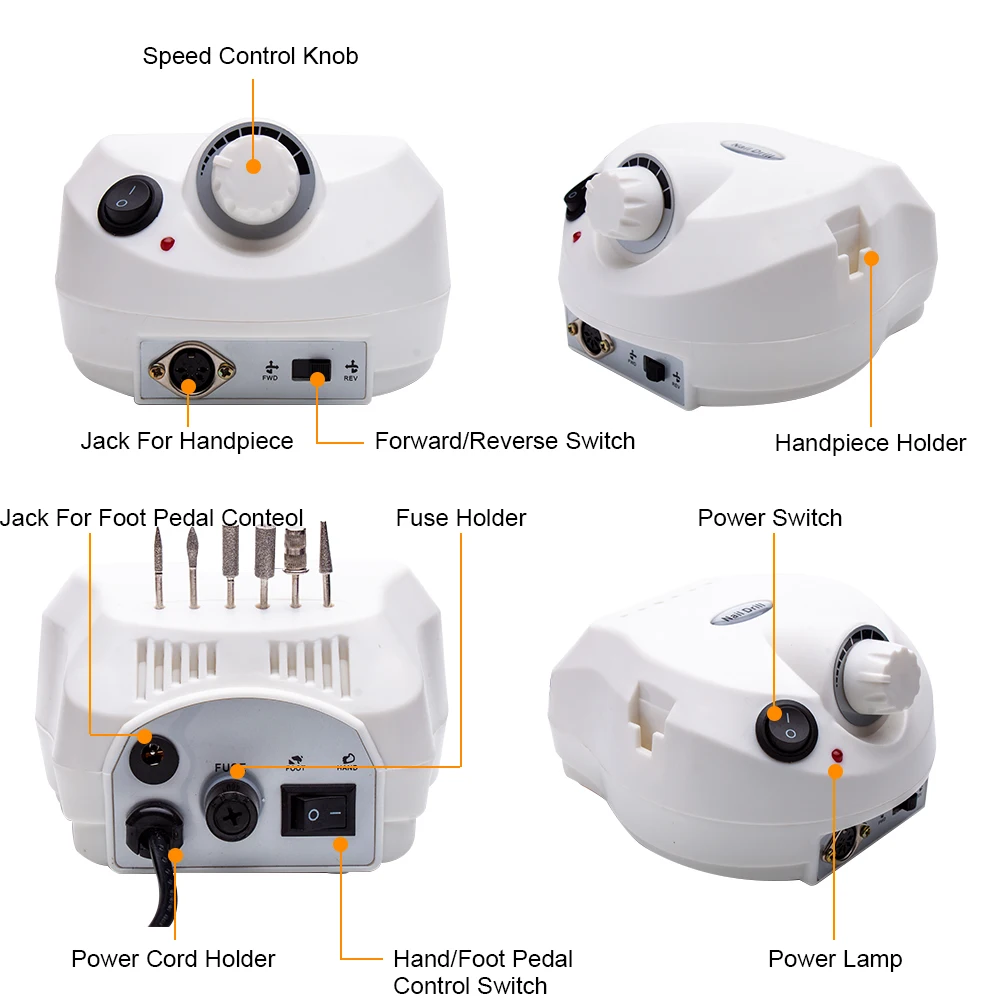 Светильник 202 электрическая дрель для ногтей 15 Вт 30000 об/мин машинка для маникюра с ФРЕЗОЙ для педикюра дрель для ногтей инструмент