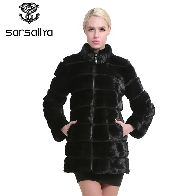 

SARSALLYA New true coat design ladies winter really mink coat detachable real fur coat women transformer coat Winter Jacket Wom