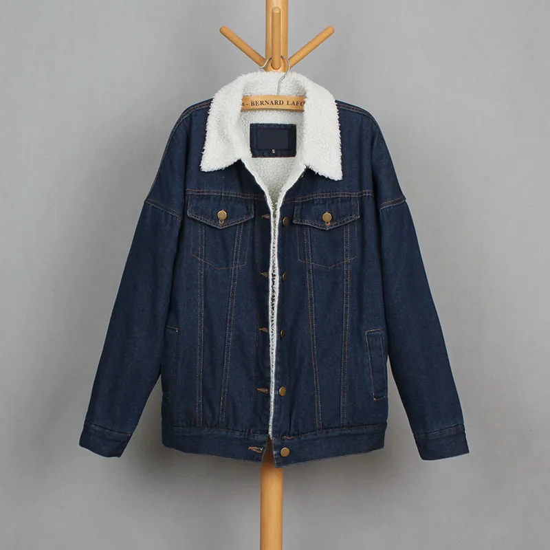 Fashion jeans Winter Denim Jackets Women Loose Warm Female Parka