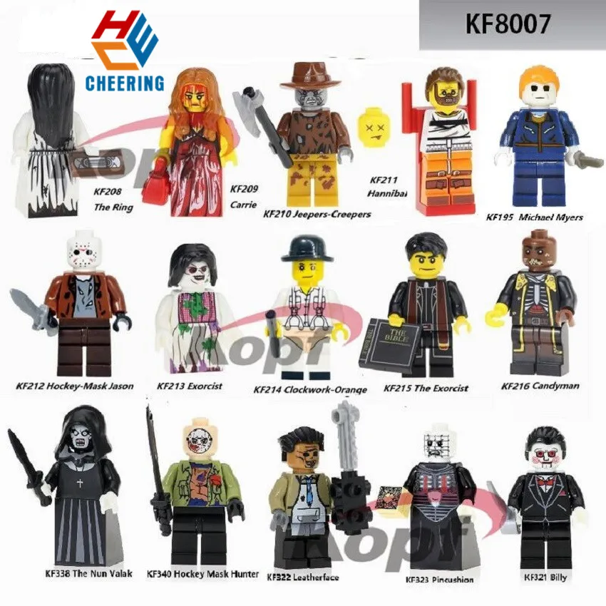 

Single Sale Building Blocks The Ring Carrie The Nun Valak Pincushion Hockey-Mask Figures Bricks Dolls Toys For Children KF8007