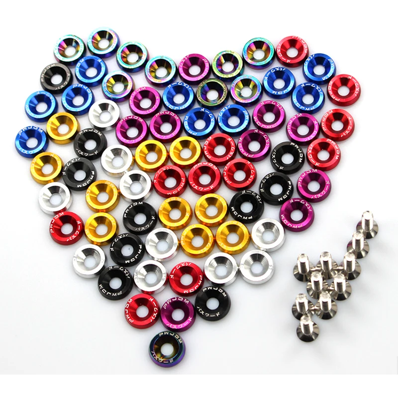 10pcs M6 Password Jdm Screw Car Modified Hex Fasteners Fender Washer Bumper Engine Concave