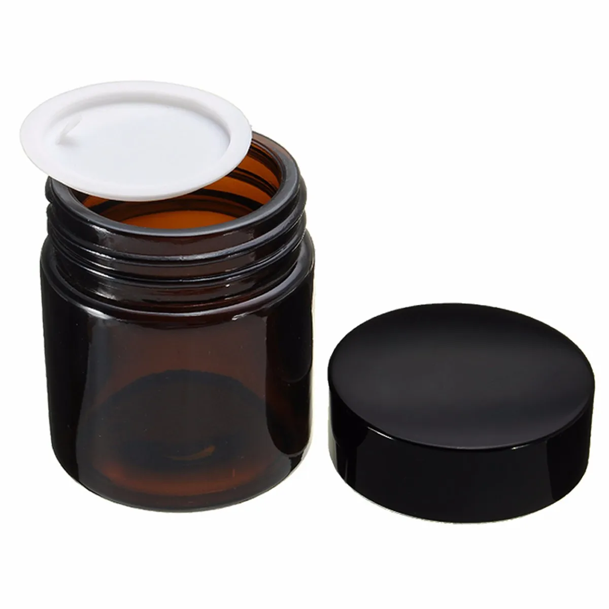 1 pièces Pot en verre ambré rond brun Pot de maquillage 120 ml pots de