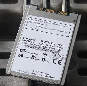 Новый MK2533GSG 250G 5400 об/мин 16M буфер 1 8 дюйма Micro sata жесткий диск для ноутбука HP 2530P 2540P