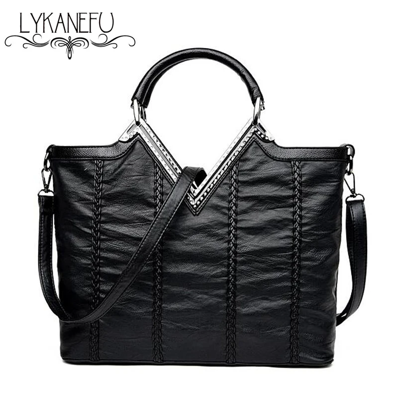 LYKANEFU PU Leather Bag OL Lady Purse Women Handbag Tote Shoulder Bags Bolsa Feminina Designer Handbags Of Famous Brand | Багаж и сумки