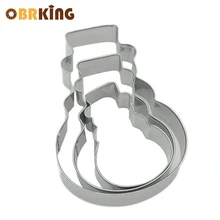OBRKING 3 шт./компл. из нержавеющей стали в форме снеговика нарезка печений формы торт нож для бисквита формы для выпечки DIY инструмент для выпечки