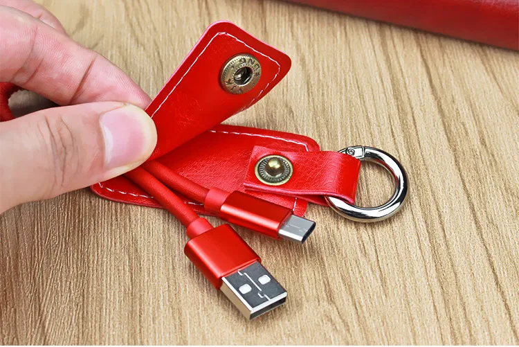 Кожаный брелок USB кабель для iPhone для Micro usb type C брелок кабели для samsung huawei Быстрая зарядка