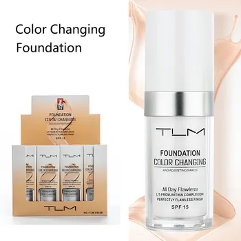 

30ml Color Changing Liquid Foundation Base Face Base Nude Makeup Concealer Cream Tools Change to Your Skin Make Up Tools