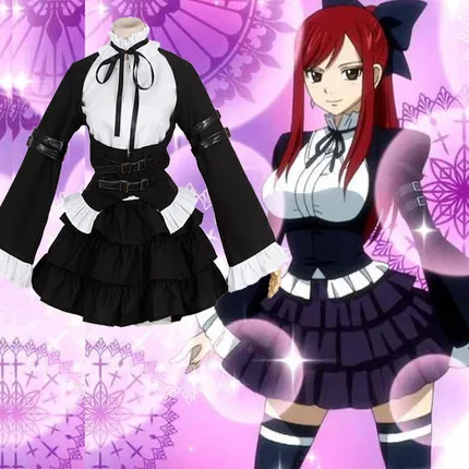 

Fairy Tail тапочки в виде персонажа аниме Хэллоуин вечерние cos Эрза Скарлет cos женские ежедневные костюмы горничной могут быть адаптированы