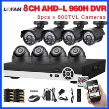 LOFAM 8CH HDMI P 1080 P DVR система 8 шт. День ночного видения наружная крытая камера безопасности система 8 каналов видеонаблюдения DVR комплект камеры 8CH