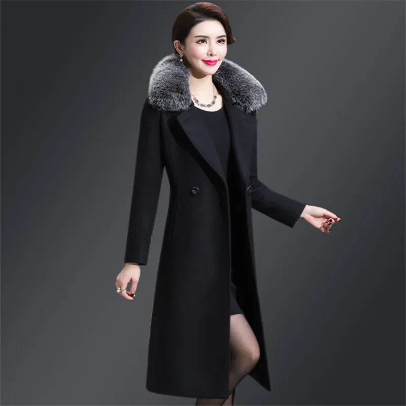 Зимнее женское длинное пальто элегантное приталенное пальто размера плюс высококачественное уличное пальто в Корейском стиле 4xl