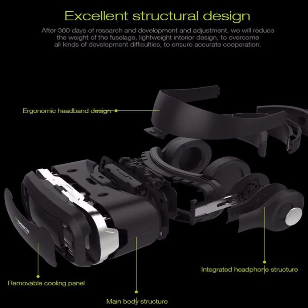 Shinecon VR 4 0 Pro Виртуальная реальность очки для снаряжения картонные 3D vr шлем