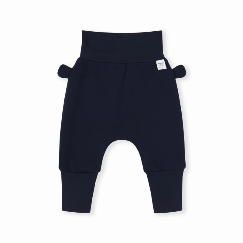 Balabala для младенцев, для маленьких мальчиков и девочек с флисовой подкладкой живая природа без застежки джоггеры новорожденных высокого брюки PP резинка на талии и подол - Цвет: Dark blue
