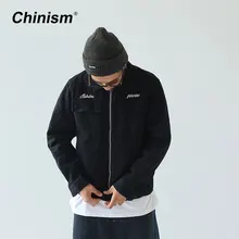 CHINISM Hustle Embroidery Brand Coat Jackets Mens 2017 New Autumn Mens Chest Pockets Jacket Vintage Loose