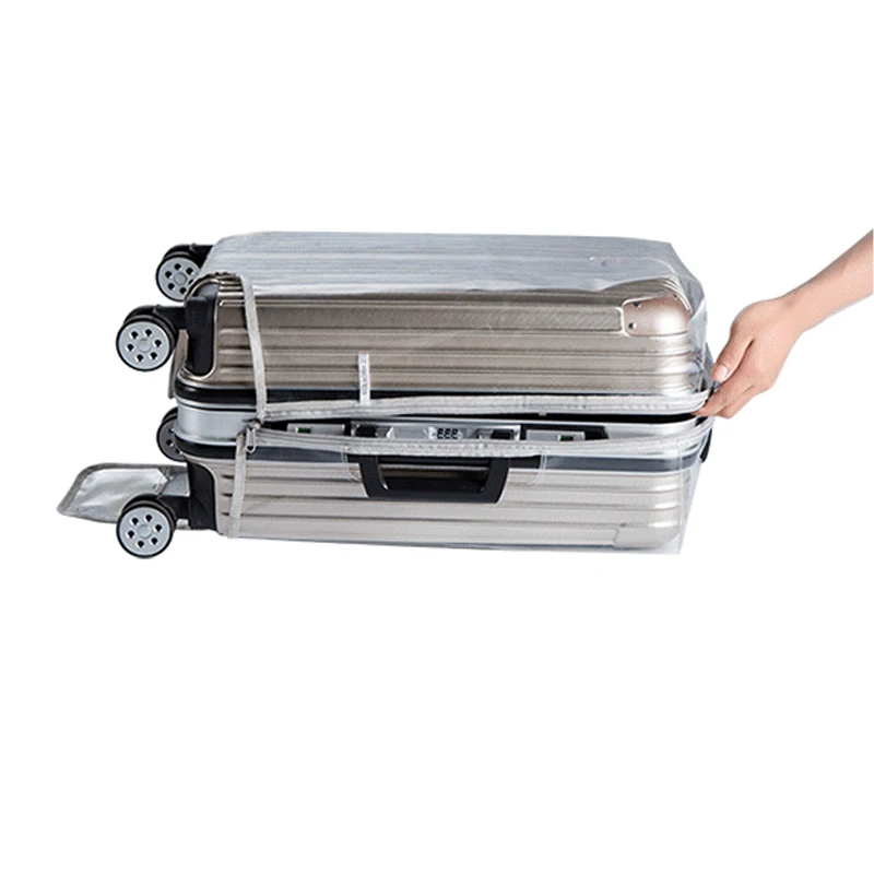 Transparent PVC Zipper Luggage Cover Thickened PVC Luggage Protective Covers Waterproof Dust