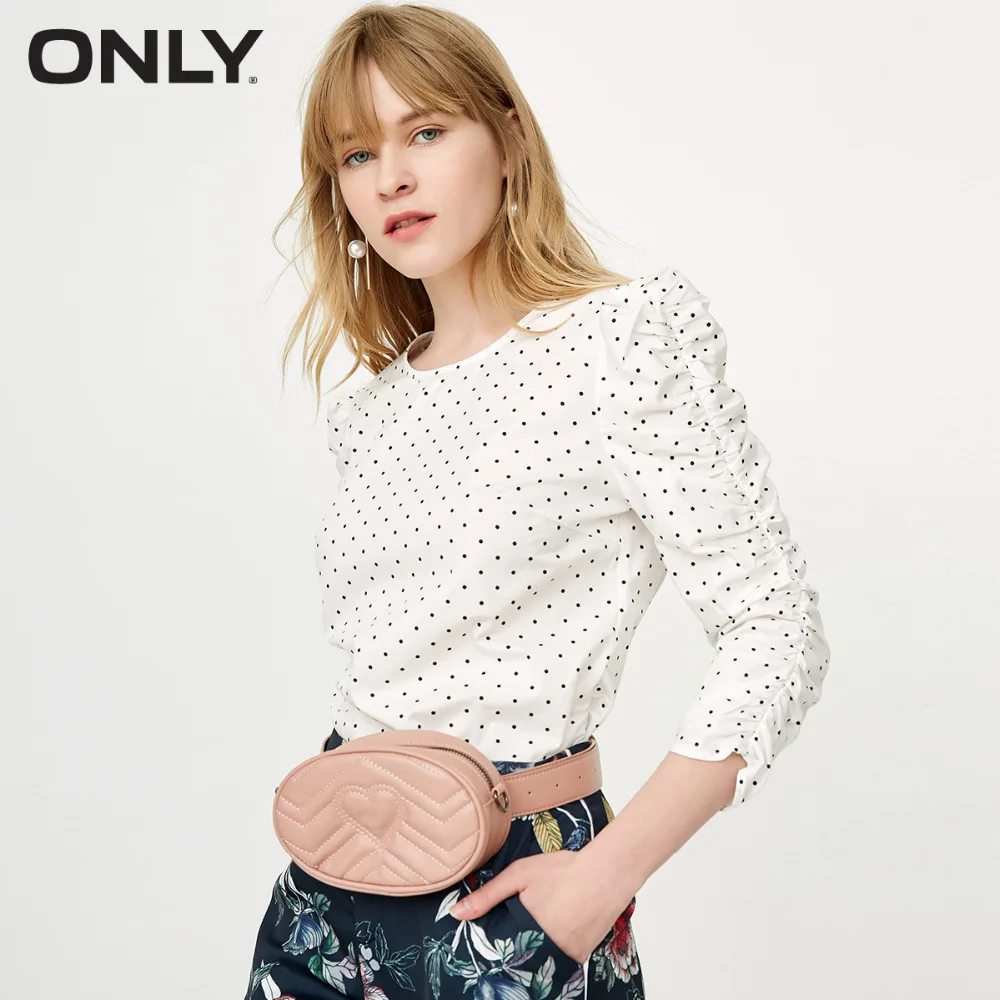 

ONLY Women's 100% Cotton Long-sleeved Pleated Stripe Shirt|118158519