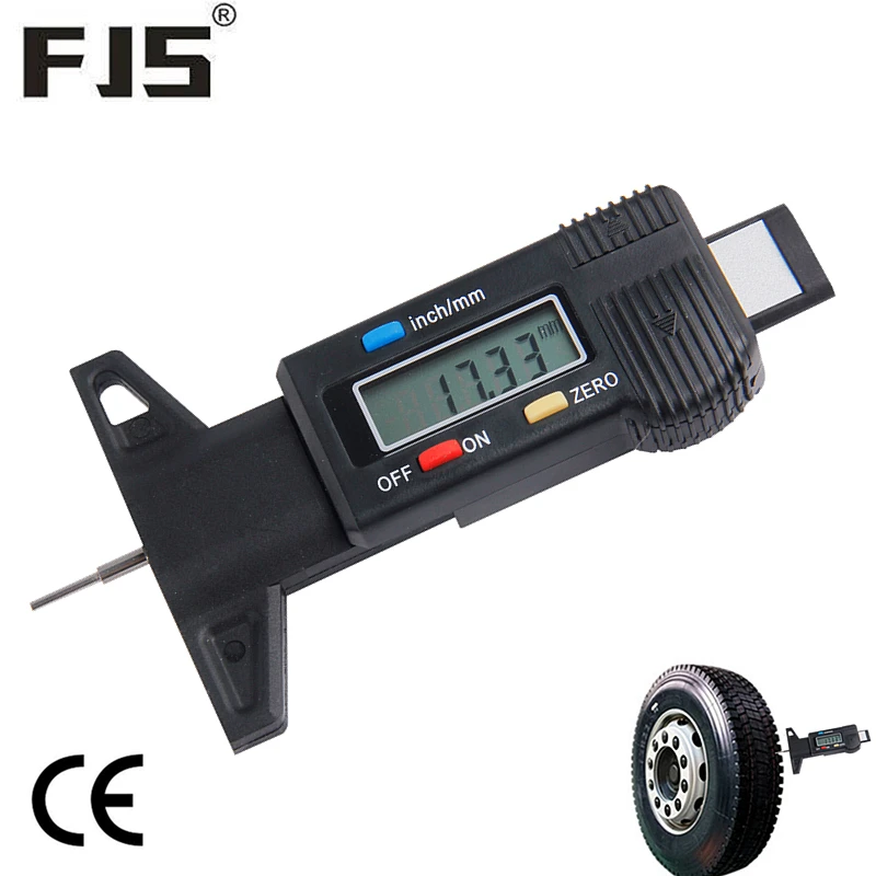 0 25mm/0.01mm Digital Depth Gauge Wheel Tread Depth Gauge LCD Display