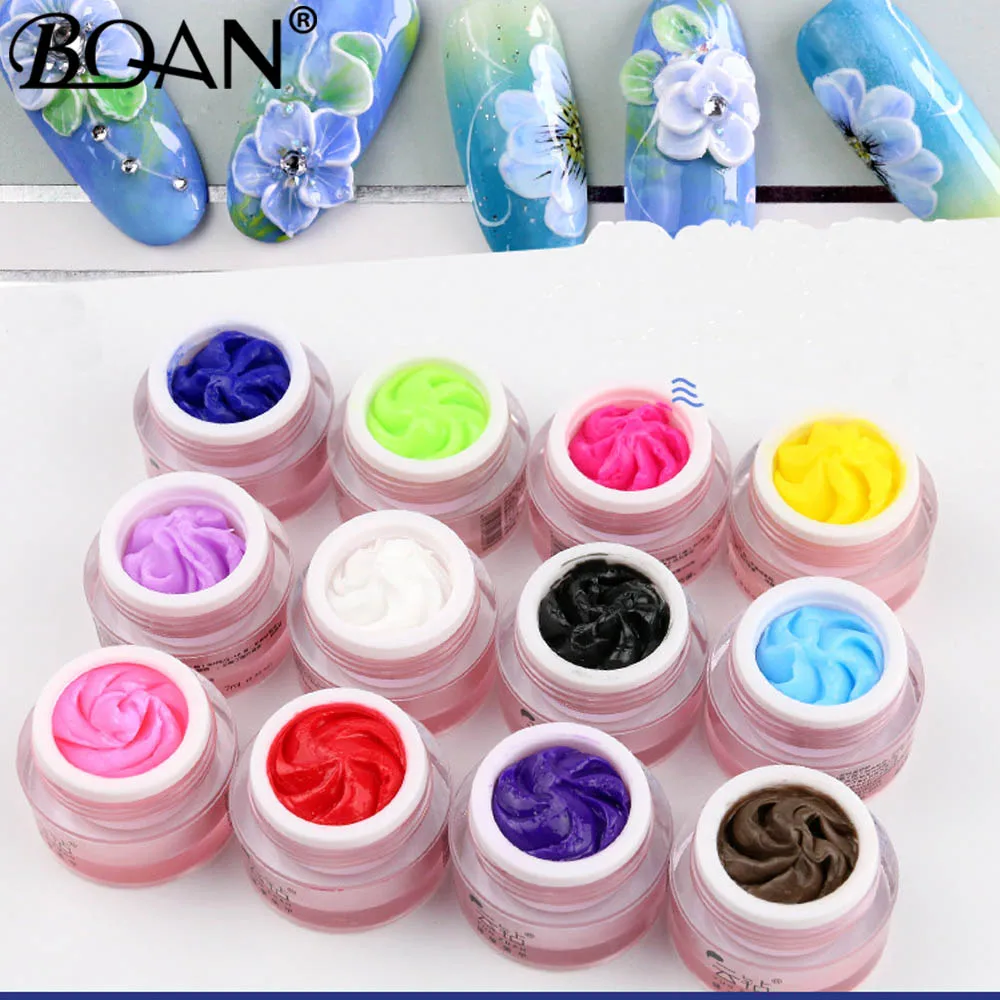 

BQAN 7g Nail Art Design 3D UV/LED Color Gel DIY Nail Beauty Plasticine Gel 3D Modeling Sculpture Carved Painting Gel Lacquer
