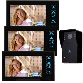 

7 Inch Video Door Phone Intercom Doorbell Touch Button Rainproof Night Vision Home Security Intercom Doorbell System Kit