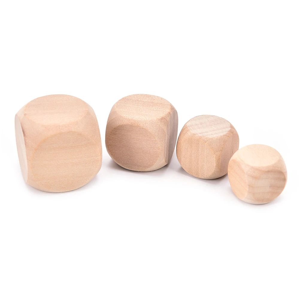 10Pcs Blank Wooden Dice 3cm Natural Craft Wood Blocks Dice for Kid DIY Craft