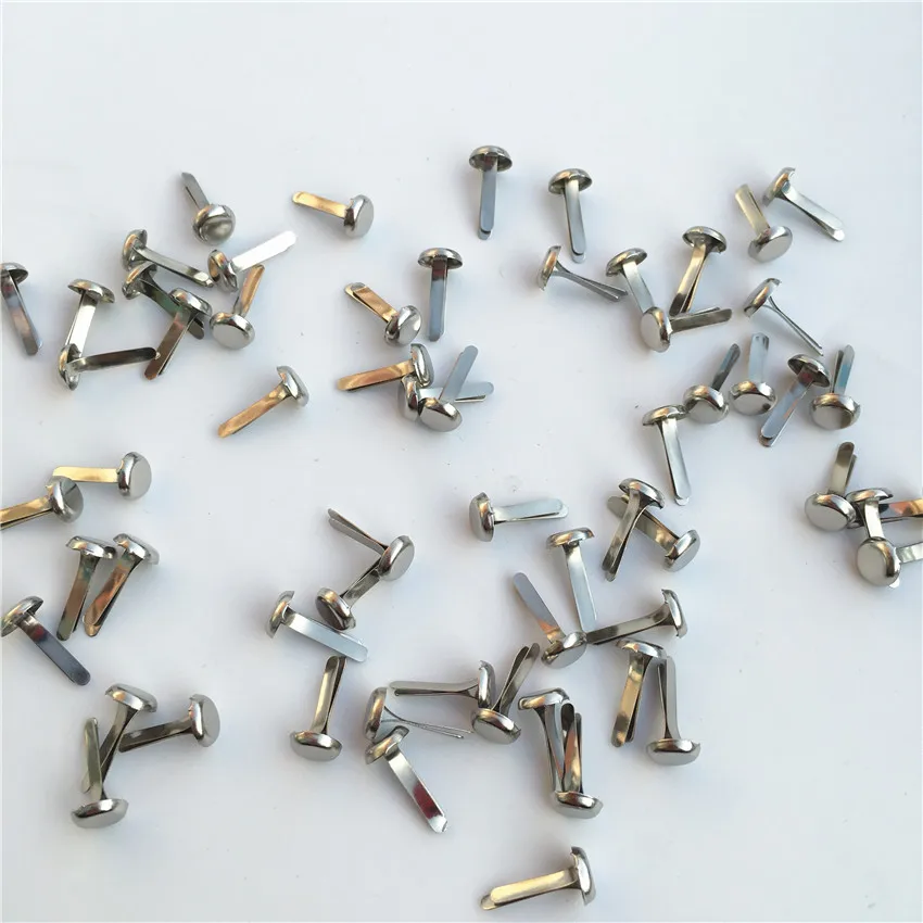 

50pcs 6*13mm Silver Iron Round Brads Scrapbooking Embellishment Fastener Brads DIY Metal Craft materials